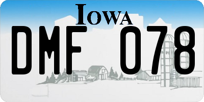 IA license plate DMF078
