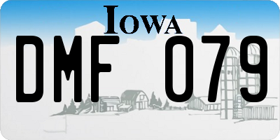 IA license plate DMF079