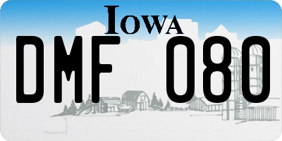 IA license plate DMF080