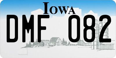 IA license plate DMF082