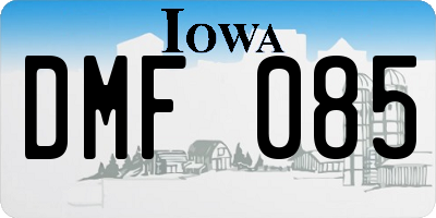 IA license plate DMF085