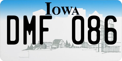 IA license plate DMF086