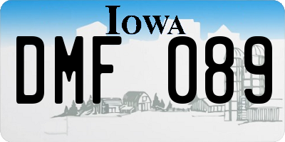 IA license plate DMF089