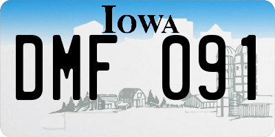 IA license plate DMF091