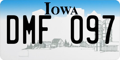 IA license plate DMF097
