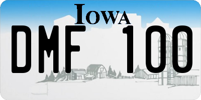 IA license plate DMF100