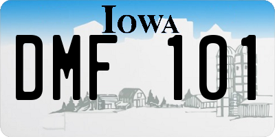 IA license plate DMF101