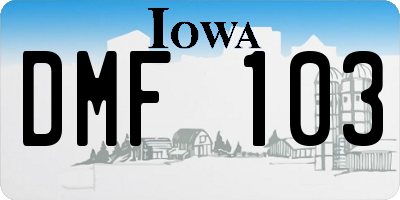 IA license plate DMF103