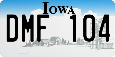 IA license plate DMF104
