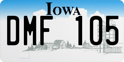 IA license plate DMF105