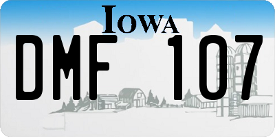 IA license plate DMF107