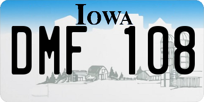IA license plate DMF108