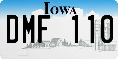 IA license plate DMF110