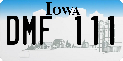 IA license plate DMF111