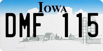 IA license plate DMF115