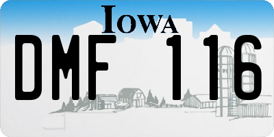 IA license plate DMF116