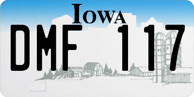 IA license plate DMF117
