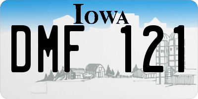 IA license plate DMF121