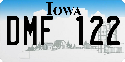 IA license plate DMF122