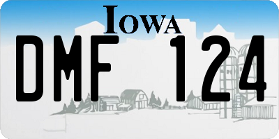 IA license plate DMF124
