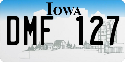 IA license plate DMF127