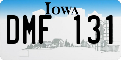 IA license plate DMF131