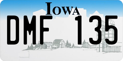 IA license plate DMF135