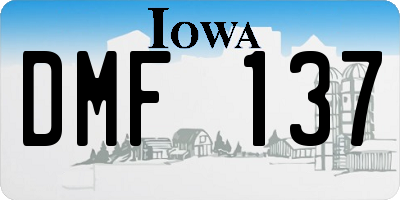 IA license plate DMF137