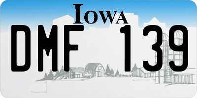 IA license plate DMF139