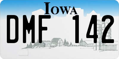 IA license plate DMF142