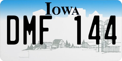 IA license plate DMF144