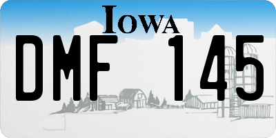 IA license plate DMF145