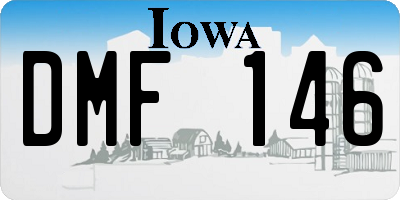 IA license plate DMF146