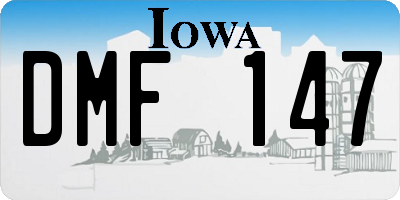 IA license plate DMF147