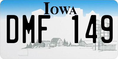 IA license plate DMF149