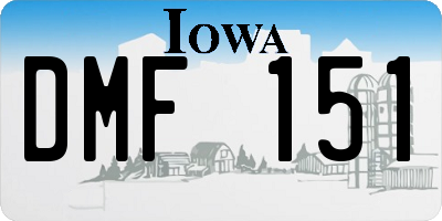IA license plate DMF151