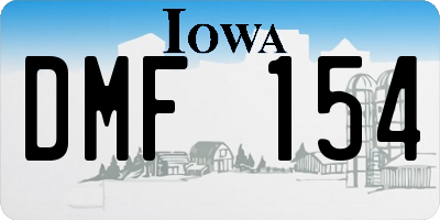 IA license plate DMF154