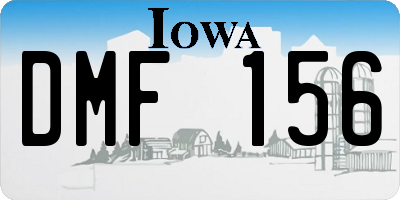 IA license plate DMF156