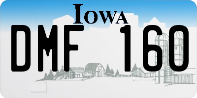 IA license plate DMF160