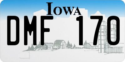 IA license plate DMF170