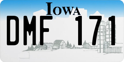 IA license plate DMF171