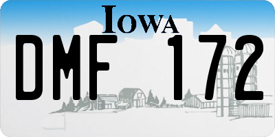 IA license plate DMF172