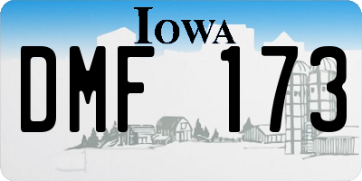IA license plate DMF173