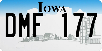 IA license plate DMF177