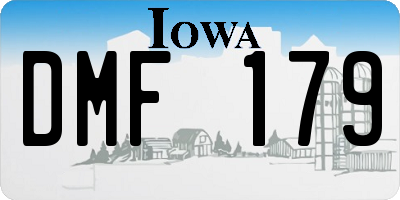 IA license plate DMF179