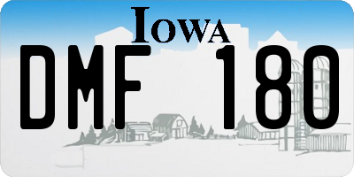 IA license plate DMF180