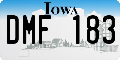 IA license plate DMF183
