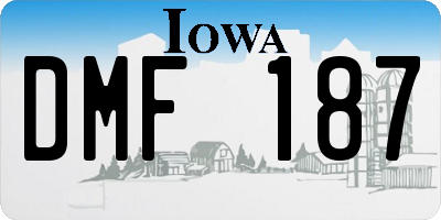 IA license plate DMF187