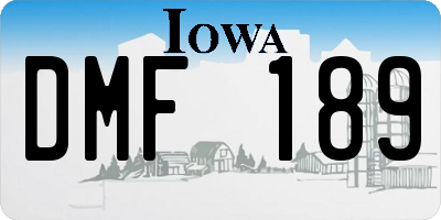 IA license plate DMF189