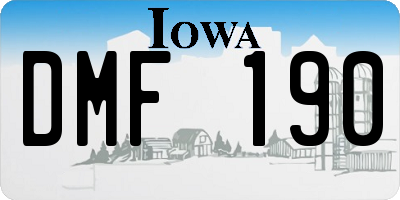 IA license plate DMF190